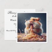 Funny Hamster Dinner Einladung Hamster (Vorne/Hinten)