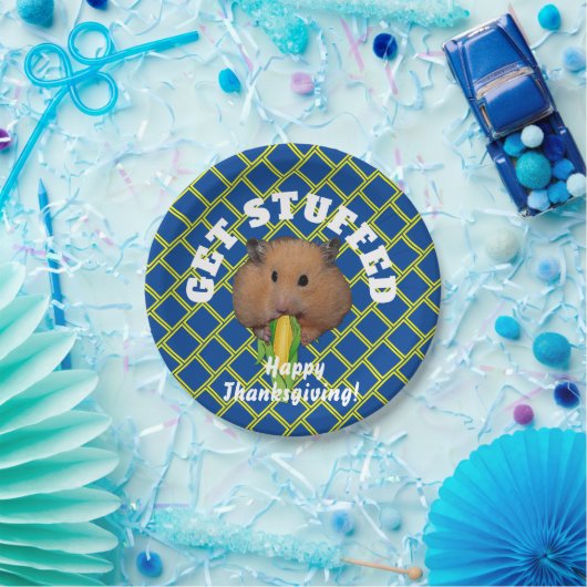 Funny Hamster Erntedank Paper Plate Pappteller (Party)