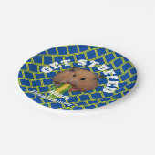 Funny Hamster Erntedank Paper Plate Pappteller (Schrägansicht)