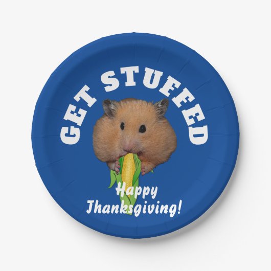 Funny Hamster Erntedank Pappteller (Vorderseite)