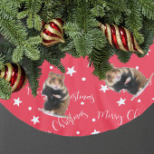 Funny Hamster Foto Red Christmas Polyester Weihnachtsbaumdecke