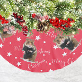 Funny Hamster Foto Red Christmas Polyester Weihnachtsbaumdecke