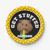 Funny Hamster "Get Stuffed" Pappteller (Vorderseite)