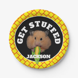 Funny Hamster "Get Stuffed" Pappteller