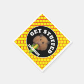Funny Hamster "Get Stuffed" Serviette (Ecke)