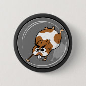 FUNNY HAMSTER IN BALL ROUND BUTTON (Vorderseite)