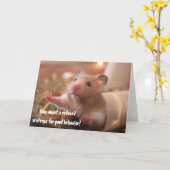 Funny Hamster in Cage Gefängnis gutes Verhalten Gr Karte (Gelbe Blume)