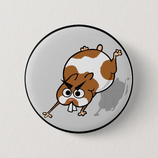 FUNNY HAMSTER IN HAMSTER BALL BUTTON BACK BUTTON (Vorderseite)