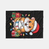 Funny Hamster Santa Hat Animals Lovers Ugly Christ Fleecedecke (Vorderseite (Horizontal))