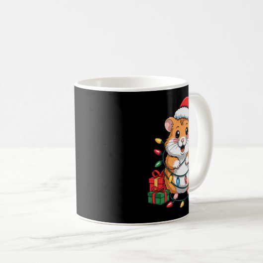 Funny Hamster Santa Hat Animals Lovers Ugly Christ Kaffeetasse (VorderseiteRechts)
