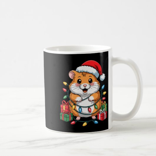 Funny Hamster Santa Hat Animals Lovers Ugly Christ Kaffeetasse (Rechts)