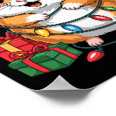 Funny Hamster Santa Hat Animals Lovers Ugly Christ Poster (Ecke)