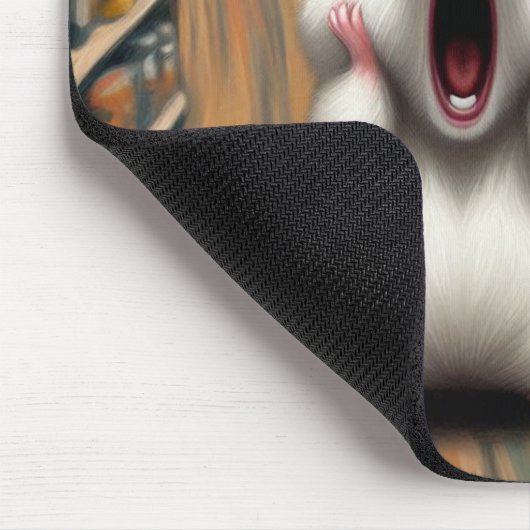 Funny Hamster Screams im Stil von Edvard Munch Mousepad (Ecke)