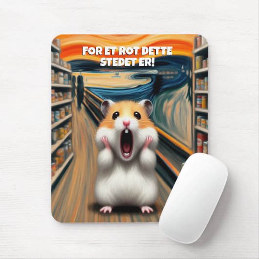 Funny Hamster Screams im Stil von Edvard Munch Mousepad (Mit Mouse)