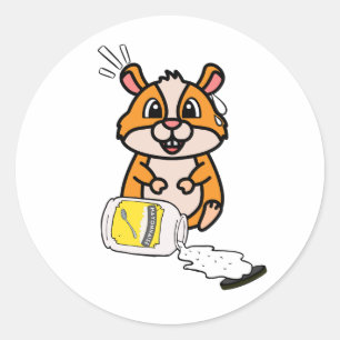 Funny Hamster verschüttete Mayonnaise Runder Aufkleber