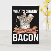 Funny Hamster What's Shakin' Bacon Breakfast Karte (Gelbe Blume)