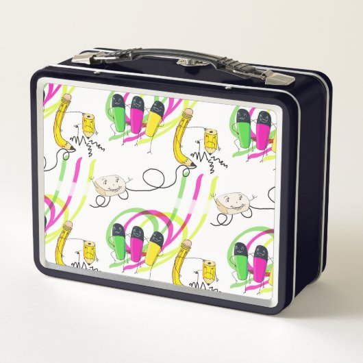 Funny Hand Drawing Design Metall Brotdose (Rückseite)