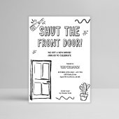 Funny Hand Drawing New Zuhause Party Housewarming Einladung