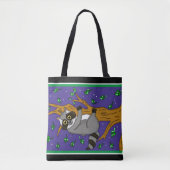 Funny Hand Drawing Whimsical Raccoon Tasche (Vorderseite)