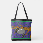 Funny Hand Drawing Whimsical Raccoon Tasche (Rückseite)