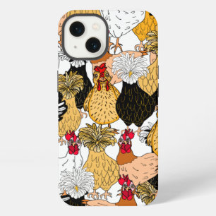 Funny Hand Drawn Cartoon Chickens Case-Mate iPhone 13 Hülle