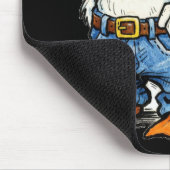 Funny hand drawn cartoon duck wearing jeans mousepad (Ecke)