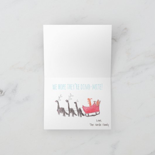 Funny Hand Drawn Dinosaur T-Rex Weihnachten (Innenseite)