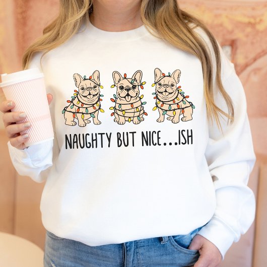 Funny Hand Drawn French Bulldog Christmas Sweatshirt