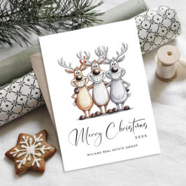 Funny Hand Drawn Weihnachtsbauten Unternehmen Feiertagskarte