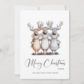 Funny Hand Drawn Weihnachtsbauten Unternehmen Feiertagskarte (Vorderseite)