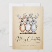 Funny Hand Drawn Weihnachtsbauten Unternehmen Feiertagskarte (Vorderseite)