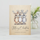 Funny Hand Drawn Weihnachtsbauten Unternehmen Feiertagskarte (Stehend Vorderseite)