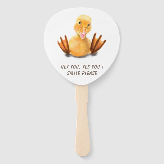 Funny Hand Fan mit spielerischem Duck Lächeln - De Fächer (Rückseite)