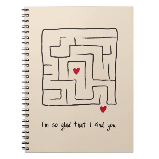 Funny Hand gezeichnet Maze Notebook Valentine Gesc Notizblock (Vorderseite)
