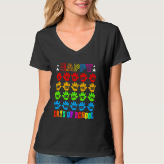 Funny Hand glücklich 100 Tage Schullehrer & Stud T-Shirt