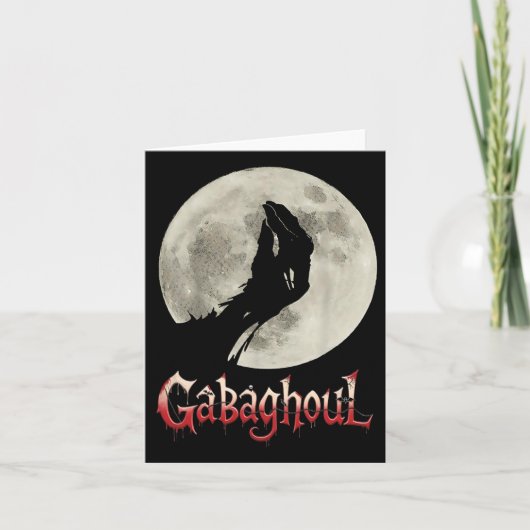 Funny Hand Moon Gabagool Halloween Karte (Vorderseite)