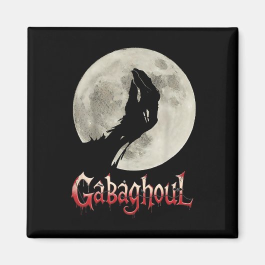 Funny Hand Moon Gabagool Halloween Magnet (Vorne)