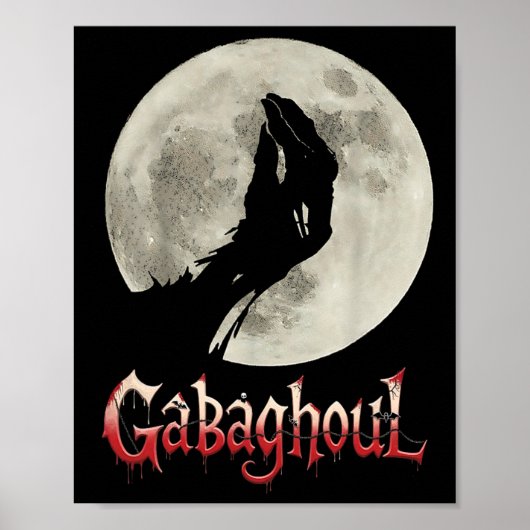 Funny Hand Moon Gabagool Halloween Poster (Vorne)