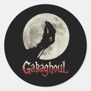 Funny Hand Moon Gabagool Halloween Runder Aufkleber