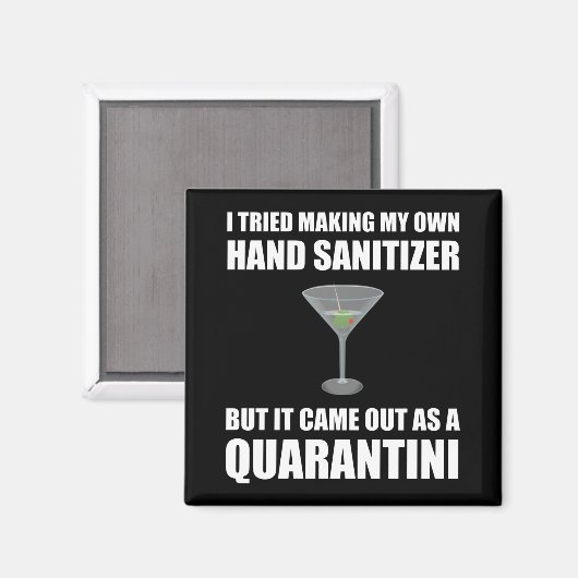 Funny Hand Sanitizer Quarantini Magnet (Vorderseite/Rückseite)