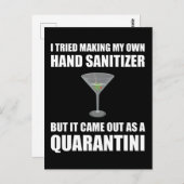 Funny Hand Sanitizer Quarantini Postkarte (Vorne/Hinten)