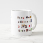Funny Hand über Controller Ransom Note Collage Jumbo-Tasse (Vorderseite Rechts)