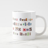 Funny Hand über Controller Ransom Note Collage Jumbo-Tasse (Rechts)