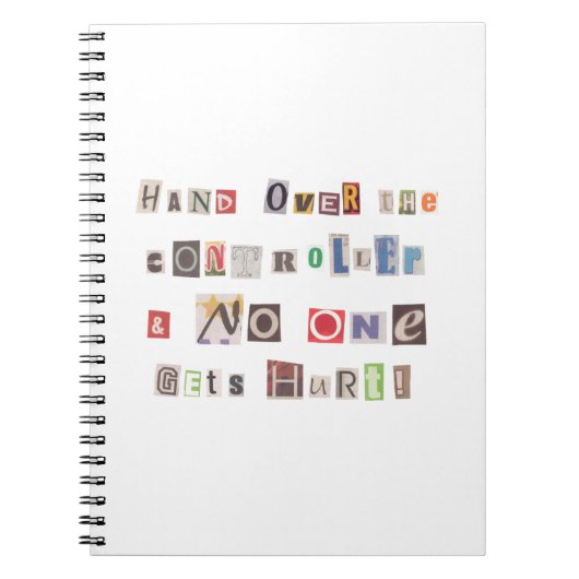 Funny Hand über Controller Ransom Note Collage Notizblock (Vorderseite)