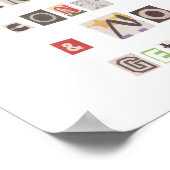 Funny Hand über Controller Ransom Note Collage Poster (Ecke)