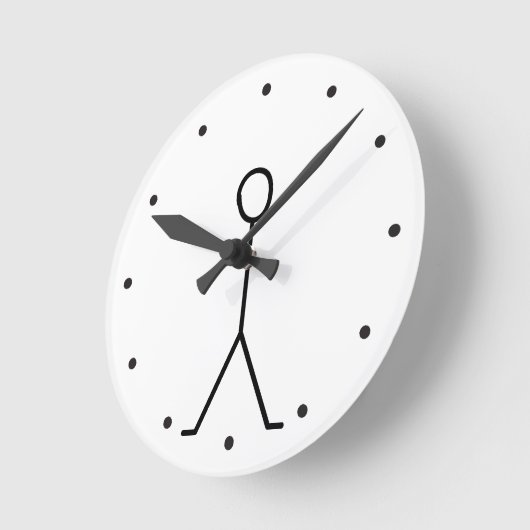 Funny Hand Zeichne Stickman Runde Wanduhr (Winkel)