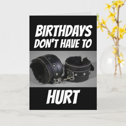 FUNNY HANDCUFFS BIRTHDAY CARD FÜR EHEFRAU ODER HUS KARTE (Gelbe Blume)