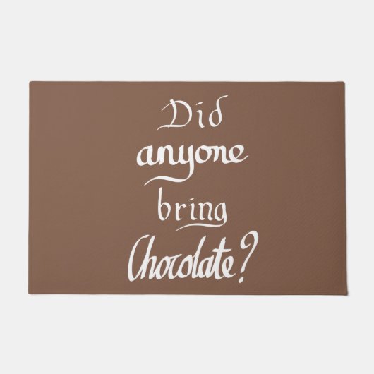 Funny Handgeschriebene Typografie Chocolate Brown Fußmatte (Vorderseite)