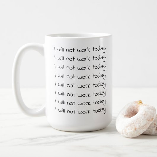 Funny handgeschriebener kurviger Text Workaholic-K Kaffeetasse (Mit Donut)