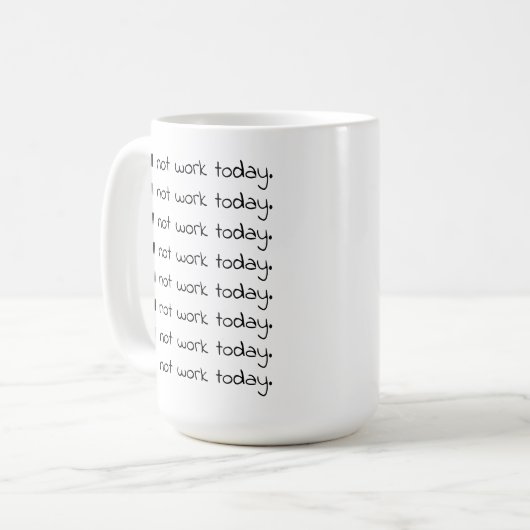 Funny handgeschriebener kurviger Text Workaholic-K Kaffeetasse (Vorderseite Links)